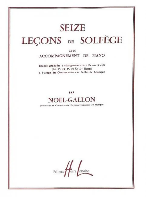Seize leçons de solfège avec accompagnement de piano