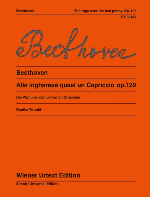 The Rage over the Lost Penny op. 129 Nach den Quellen hrsg. von Jochen Reutter 貝多芬 鋼琴 維也納原典版