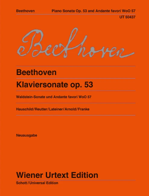 Klaviersonate (Waldstein-Sonate) und Andante favori op. 53 WoO 57 Nach den Quellen hrsg. von Peter Hauschild und Jochen Reutter 貝多芬 鋼琴 行板 維也納原典版