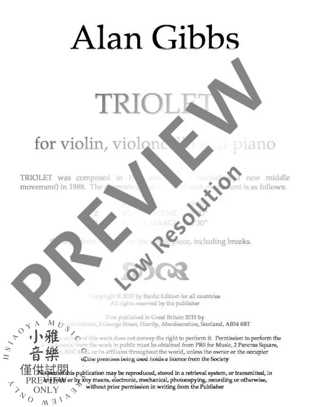 Triolet 鋼琴三重奏