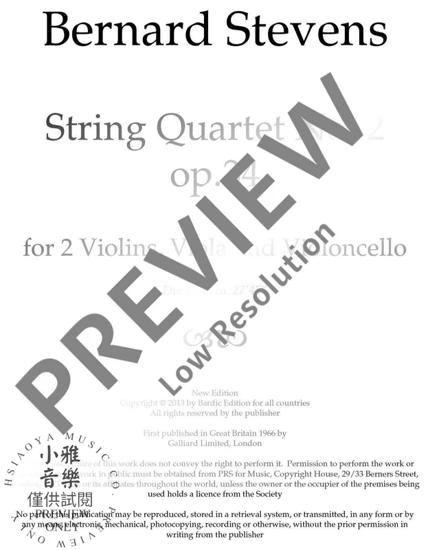 String Quartet No. 2 斯提文斯˙貝納德 弦樂四重奏