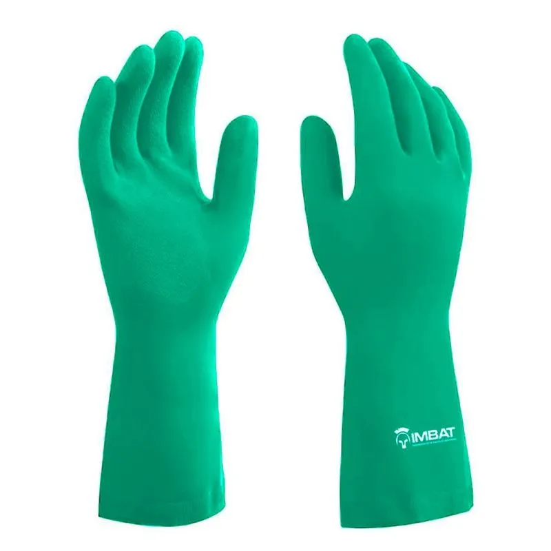 Luva Imbat Látex Forrada Multiuso Verde Tamanho 7 - Embalagem com 12 Pares