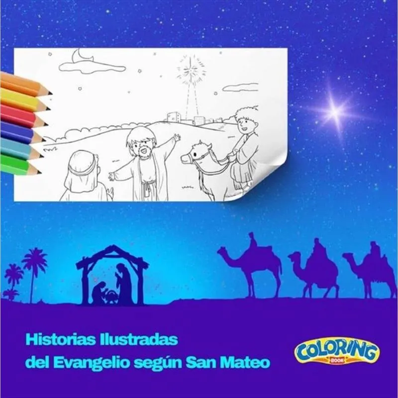 Historias Ilustradas del Evangelio según San Mateo. Coloring Book. - Espanhol