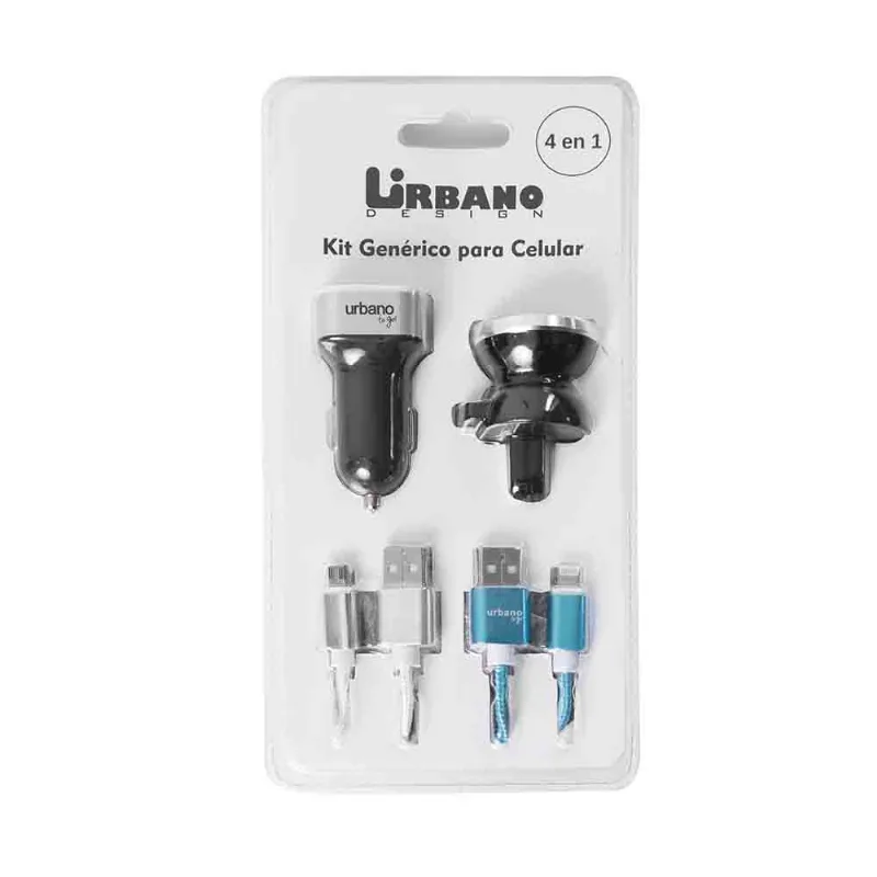 Cargador De Auto Urbano Kit 4 En 1