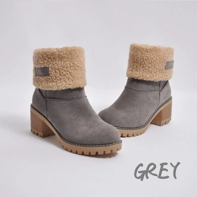 Botas De Inverno Com Botas De Neve De Luneta Para Mulheres 35