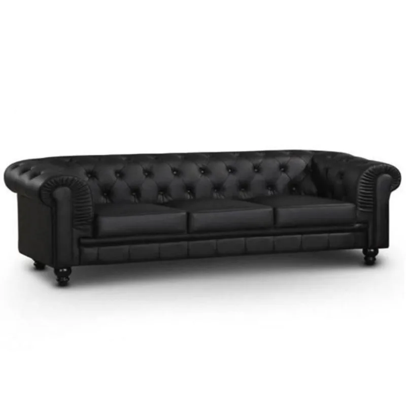 SOFA CHESTER 3 CUERPOS NEGRO - FALOTIH 3M