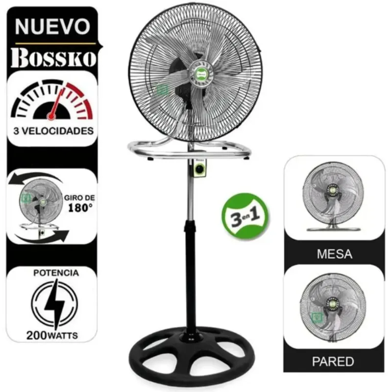 VENTILADOR BOSSKO 3 EN 1 DE 18 BK-8218 VI