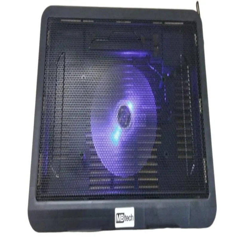 Base E Cooler Externo Usb Led Azul Design Fino Portátil