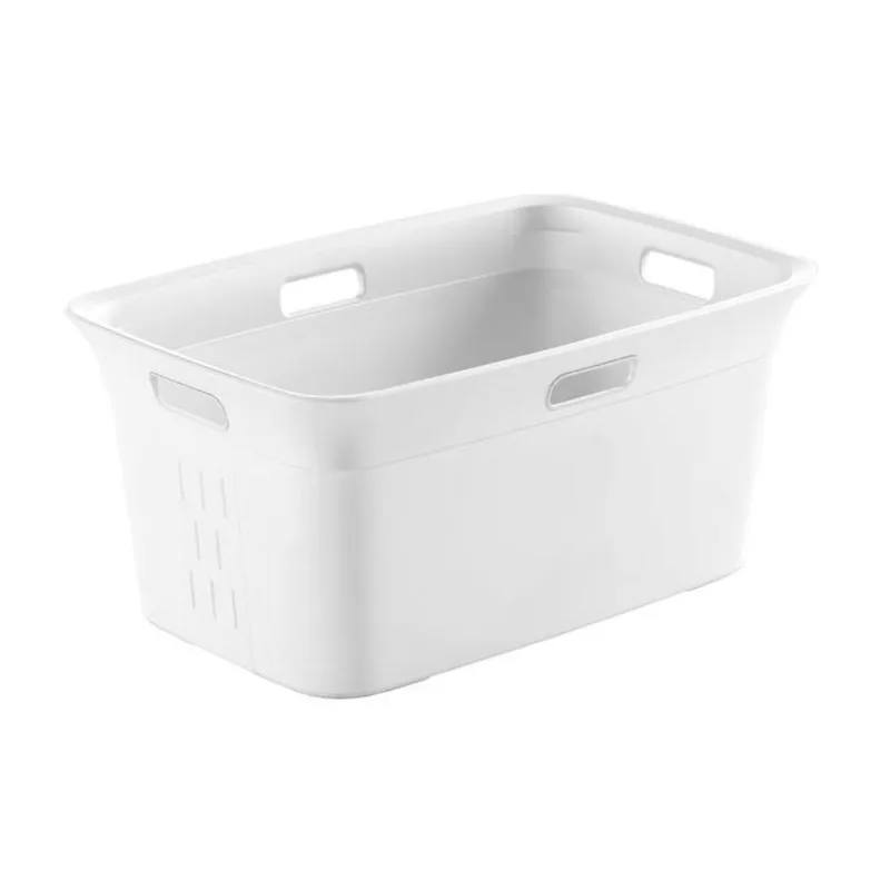 Curver Chic 45-L Plastic Laundry Basket - White