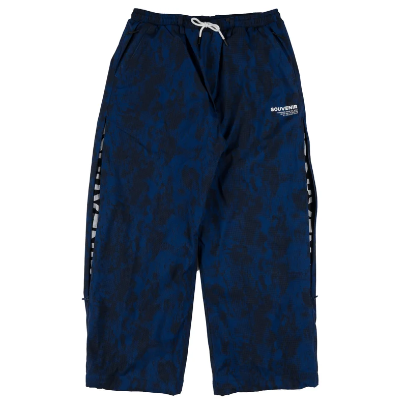 Souvenir Parachute Snowboard Pants - Petrol Blue Blotch Print M