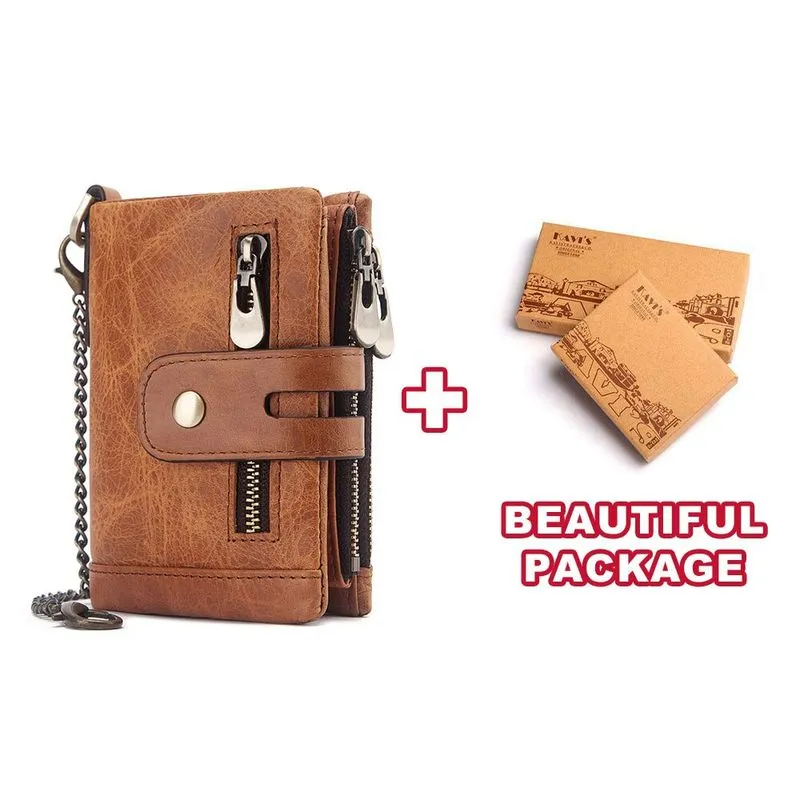 Carteira Cowhide Genuína Rfid Bolsa Masculina Carteira Cuzdan Masculina