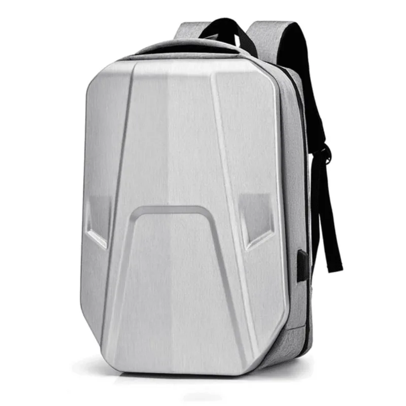 Mochila Gamer Robot Antirrobo Spirit Armor Series Portalaptop 17 Con USB Y Audio Plateado